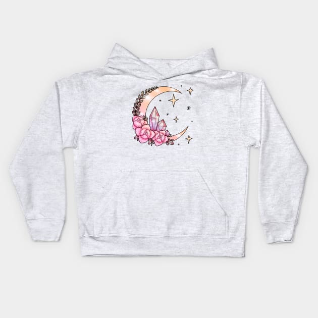 Moon & Crystals Kids Hoodie by chiaraLBart